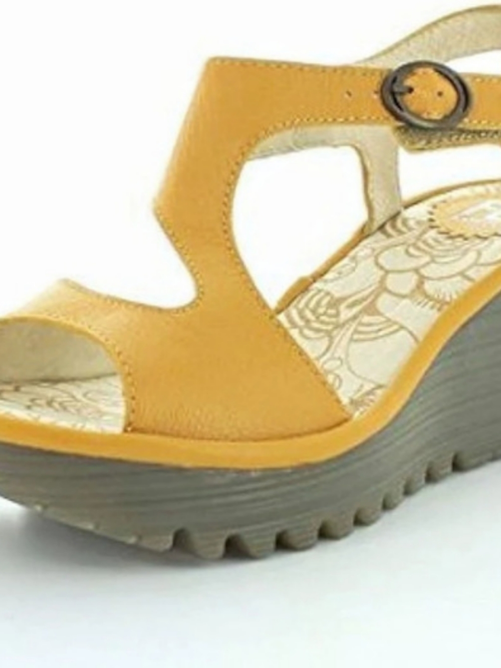Fly London Yanca Wedge Sandals in Mustard